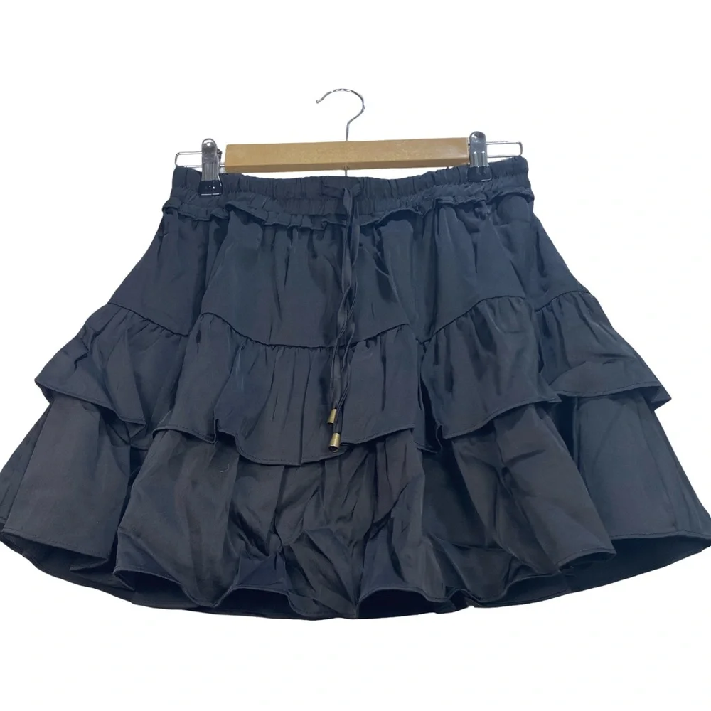 NWT Entro Black Tiered Skater Skirt With Built in Under Shorts‎